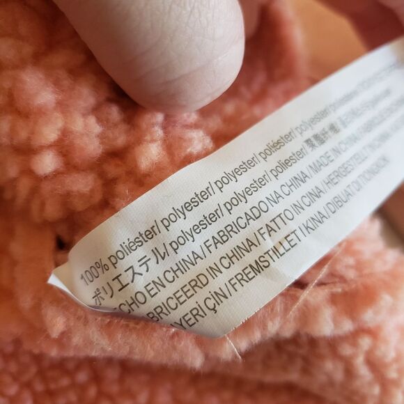 Zara Peach Shearling Sherpa Crop Jacket Sz S - Picture 8 of 9
